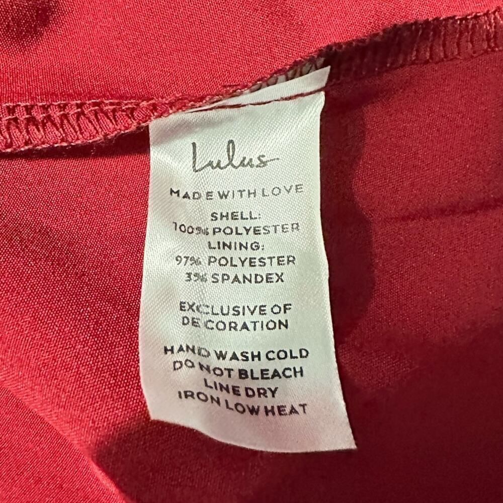 Lulus Came for Cocktails Midi Dress Women's Small Red Lace Tiered Sleeveless - Picture 8 of 11